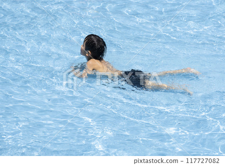 Boys swimming in the pool 117727082