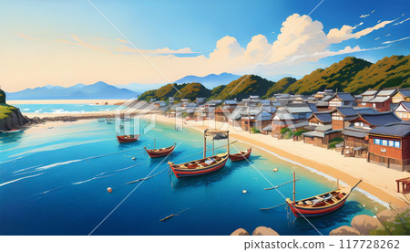 Seaside village scene 02 Seaside village scene 02 117728262