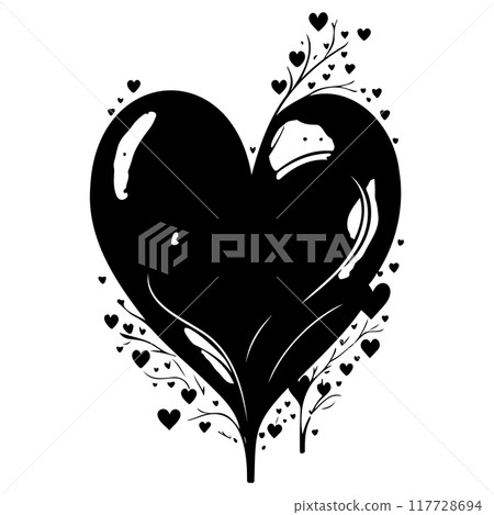 water color Heart love valentine illustration draw water color Heart love valentine illustration draw 117728694