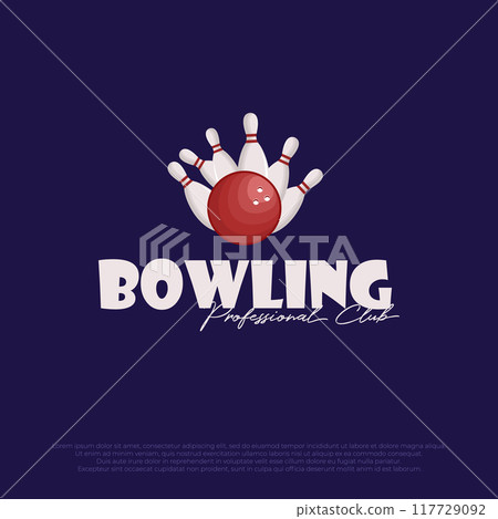 flat bowling logo design. simple bowling ball and pins. bowling icon for bowling club and team flat bowling logo design. simple bowling ball and pins. bowling icon for bowling club and team 117729092