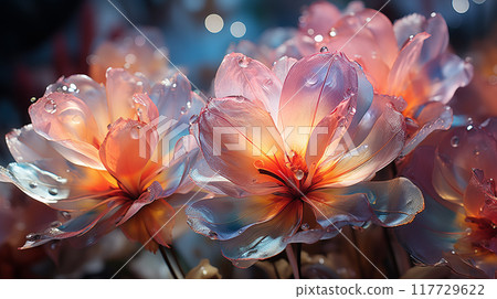 Close-up of tulips showcases their soft petals and strong stems Tulips paint a colorful tableau. Tulips in this video bring a touch of nature indoors 117729622