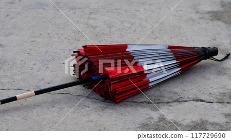 The red umbrella goes perfectly with the yellow cosmos. The red umbrella goes perfectly with the yellow cosmos. 117729690