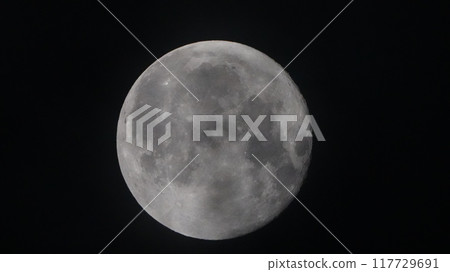Stargen Moon floating in the full moon night sky Stargen Moon floating in the full moon night sky 117729691