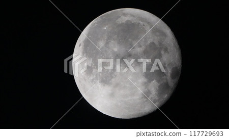 滿月夜空中的星月 117729693