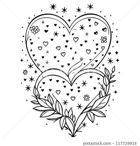 doodle abstract valentine love star heart flower illustration sketch element doodle abstract valentine love star heart flower illustration sketch element 117729916