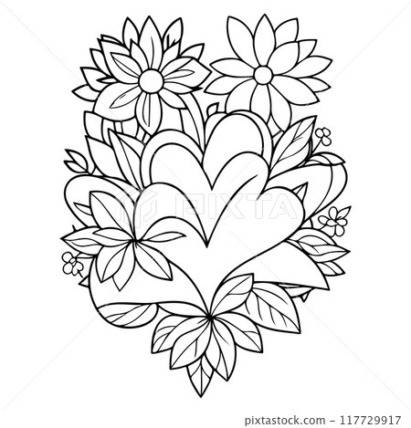 doodle abstract valentine love star heart flower illustration sketch element doodle abstract valentine love star heart flower illustration sketch element 117729917