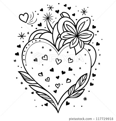 doodle abstract valentine love star heart flower illustration sketch element doodle abstract valentine love star heart flower illustration sketch element 117729918