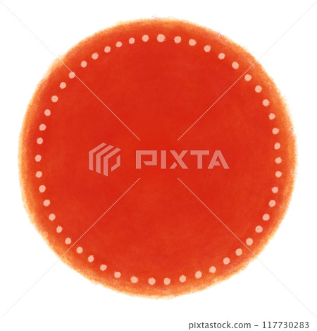 Hand-drawn circle illustration drawn with colored pencils 117730283