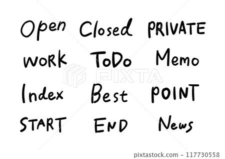 一組簡單的手繪字母 一組簡單的手繪字母 117730558