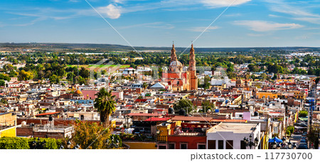 Skyline of Lagos de Moreno town in Jalisco. UNESCO world heritage in Mexico Skyline of Lagos de Moreno town in Jalisco. UNESCO world heritage in Mexico 117730700