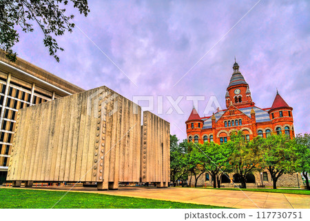 John F. Kennedy Memorial Plaza and Old Red Courthouse in Dallas - Texas, United States John F. Kennedy Memorial Plaza and Old Red Courthouse in Dallas - Texas, United States 117730751