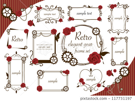 Elegant retro gears frame set Elegant retro gears frame set 117731197