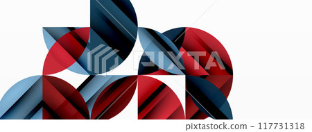 Circles and round shapes geometric minimal background 117731318