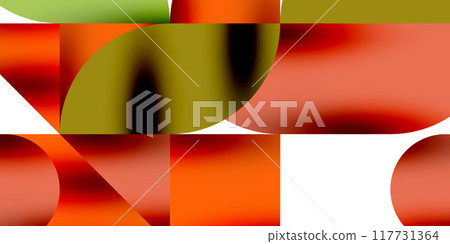 Shadow effect shiny circles and round triangles geometric modern art. Vector Illustration For Wallpaper, Banner, Background, Card, Book Illustration, landing page 117731364