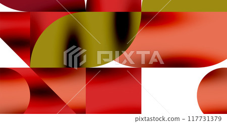 Shadow effect shiny circles and round triangles geometric modern art. Vector Illustration For Wallpaper, Banner, Background, Card, Book Illustration, landing page Shadow effect shiny circles and round triangles geometric modern art. Vector Illustration For Wallpaper, Banner, Background, Card, Book Illustration, landing page 117731379