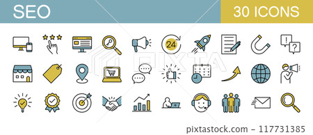 SEO Icon Set Color 117731385