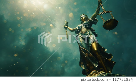 Bronze statue of the Goddess and the Balance Bronze statue of the Goddess and the Balance 117731854