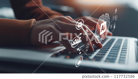 Human interact with AI artificial intelligence brain process generative AI EIDE Human interact with AI artificial intelligence brain process generative AI EIDE 117732586