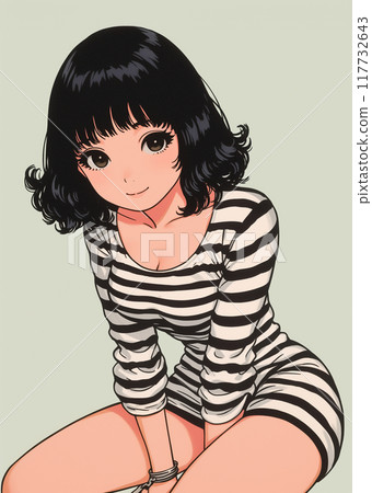 萬聖節角色扮演女孩卡通風格插畫 117732643