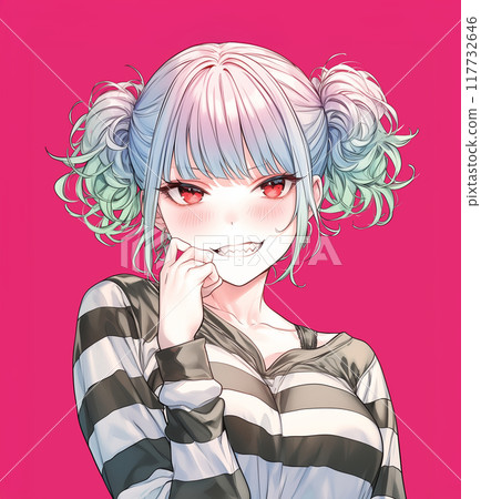 萬聖節角色扮演女孩卡通風格插畫 117732646