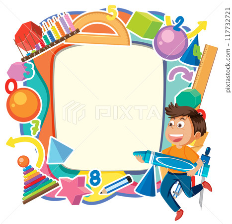 Colorful Back-to-School Frame 117732721