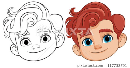 Smiling Boy in Tuxedo Illustration Smiling Boy in Tuxedo Illustration 117732791