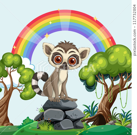 Lemur Under a Rainbow 117732804