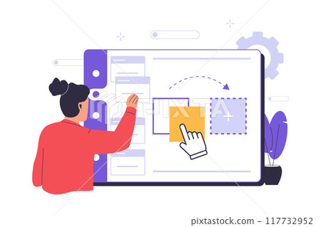 Flat design of drag and drop concept 117732952