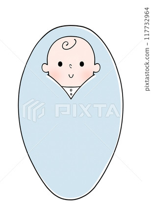 裹在襁褓中的嬰兒的插圖 117732964