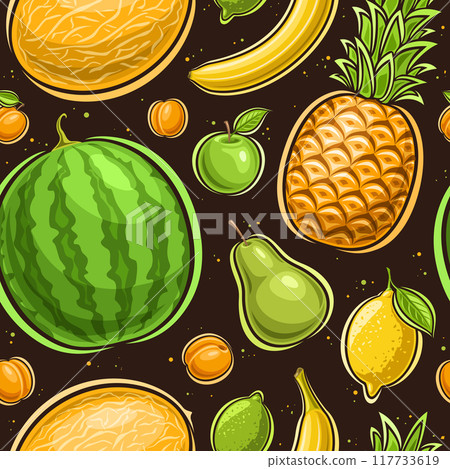 Vector Fruit Seamless Pattern 117733619