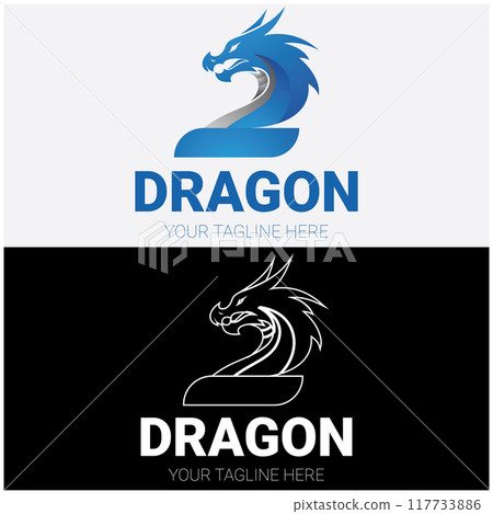 dragon logo art fine modern 117733886