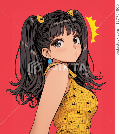 萬聖節角色扮演女孩卡通風格插畫 117734000