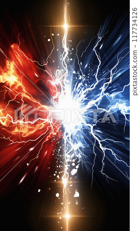 “相對紅色和藍色能量背景。” “相對紅色和藍色能量背景。” 117734126