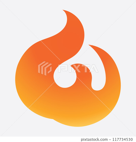 icon logo flame on earth 117734530
