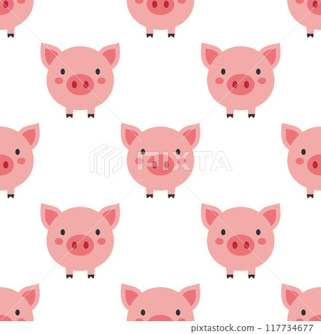 Cute piglet seamless pattern 117734677