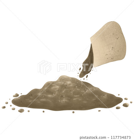 Illustration of garden, hand drawing set of soil, sprout, garden, clay 117734873