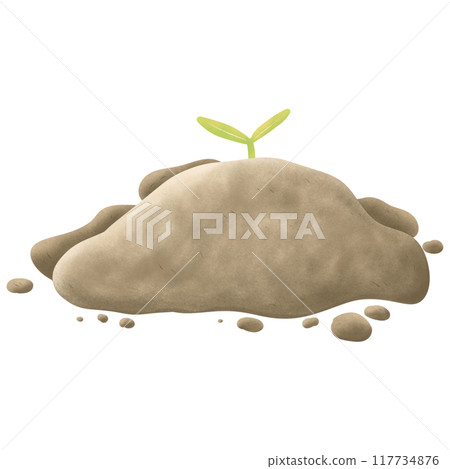 Illustration of garden, hand drawing set of soil, sprout, garden, clay Illustration of garden, hand drawing set of soil, sprout, garden, clay 117734876