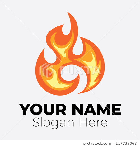 Flame logo design template illustration. Flame logo design template illustration. 117735068