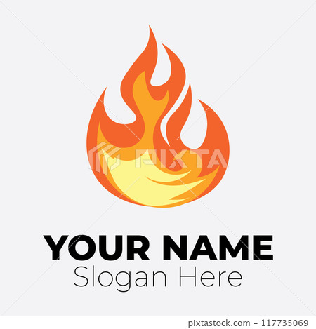 Flame logo design template illustration. Flame logo design template illustration. 117735069