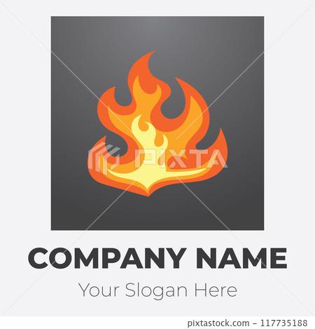 Flame logo design template illustration. Flame logo design template illustration. 117735188
