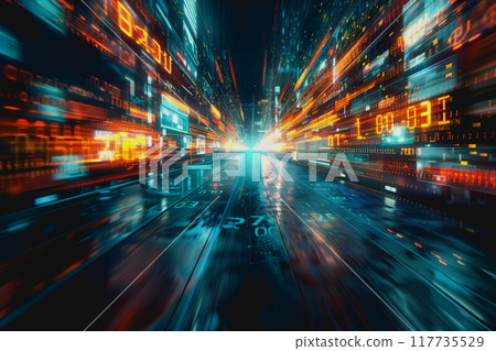 Futuristic business technology information in abstract style 117735529