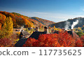 Village with beautiful autumn leaves 01 117735625