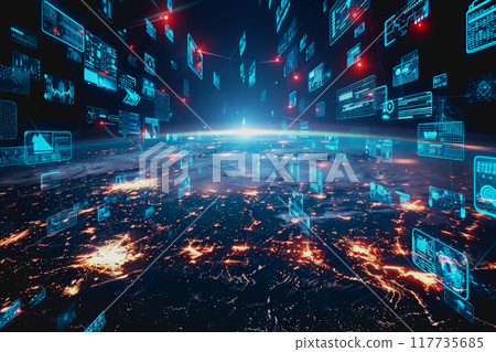 Futuristic business technology information in abstract style 117735685