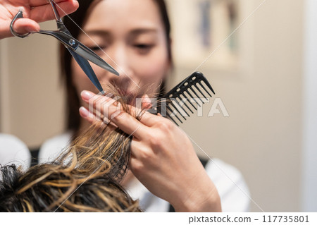 理髮師 美髮師 美女藝術家 117735801