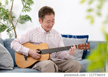 Seniors playing guitar, hobbies, lessons Seniors playing guitar, hobbies, lessons 117736033