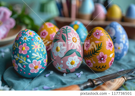 easter eggs day, DIY craft kit for painted eggs on Sun, Mar 31, 2024. 117736501