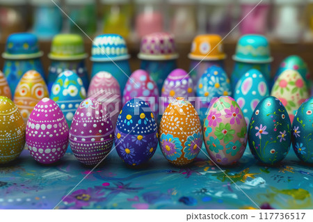 easter eggs day, DIY craft kit for painted eggs on Sun, Mar 31, 2024. 117736517