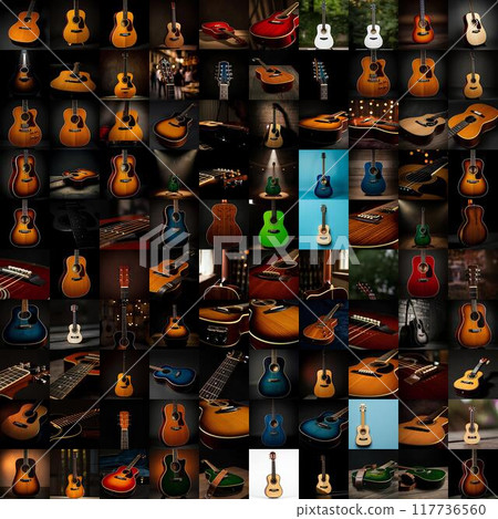[AI-generated] 100 Guitar Images (Acoustic Edition) 56885 117736560