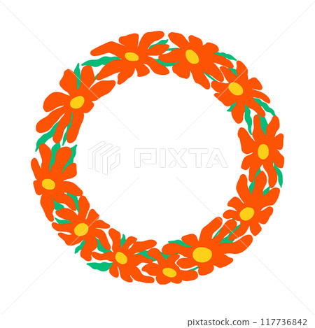 Groovy circle shape floral posters modern trendy Matisse minimal style 117736842