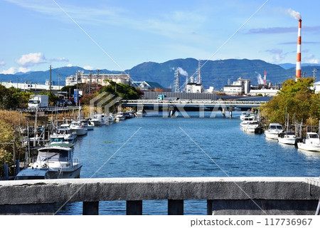 富士市 從沼川和河合橋看富士市的城市景觀 117736967